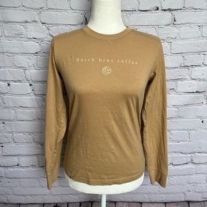 Dutch Bros Coffee Tan Change The World Long Sleeve Shirt Size Small